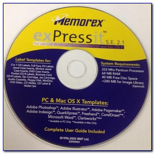 memorex dvd label maker template